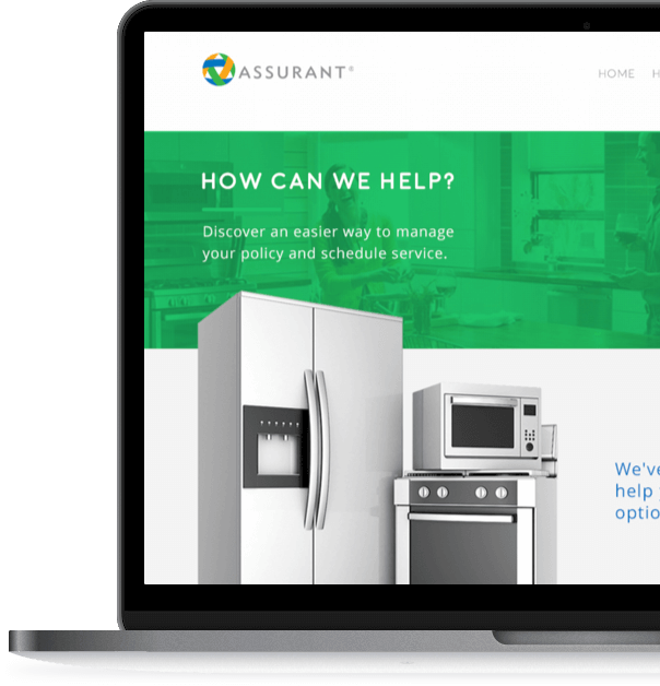 Assurant self service portal on desktop computer